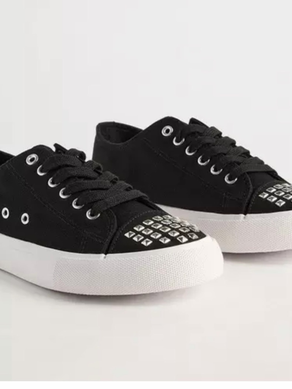 torrid Black Canvas Studded Laceup Sneaker